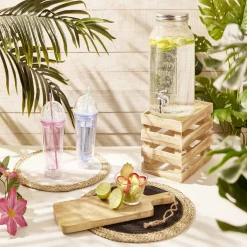 Planche à découper avec manche bois marron