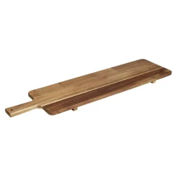 Planche de service XL en bois d'acacia avec pied 20x75cm