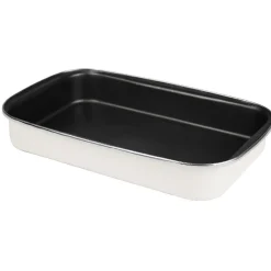 Plat à four acier émaillé beige 40,5x25 cm