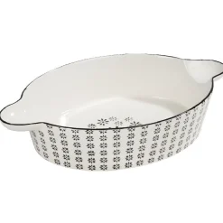 Plat à four blanc et noir Jaya bohème