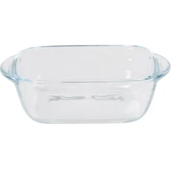Plat à four carré en verre couvercle plastique