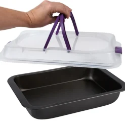 Plat à four et couvercle avec anses