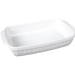 Plat à four rectangle blanc