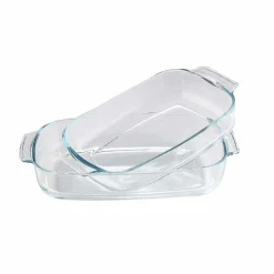 Plat à four rectangulaire en verre x 2