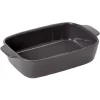 Plat à four rectangulaire uni gris