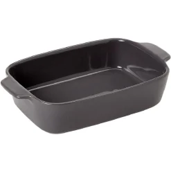 Plat à four rectangulaire uni gris