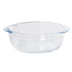 Plat à four rond en verre couvercle plastique