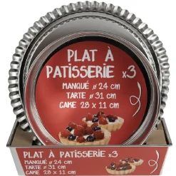 Plat à pâtisserie x3