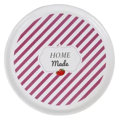 Plat à tarte céramique blanc rayure rouge