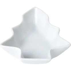 Plat apéritif porcelaine blanc 10x10xH.3,5 cm