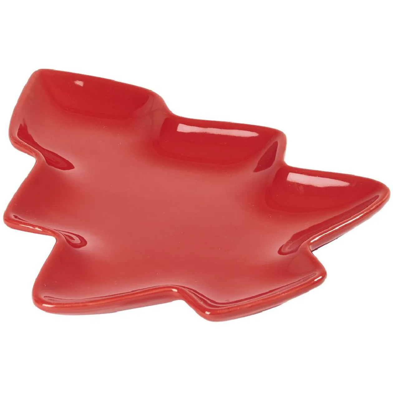 Plat en grès forme sapin de Noël