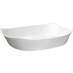 Plat rectangulaire en opale couleur blanc 38x28cm