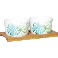 Plateau + 2 coupelles apéritif motif jungle