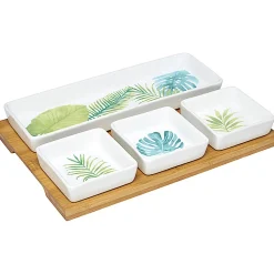 Plateau + 4 coupelles motif jungle