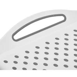 Plateau antidérapant avec poignées blanc picots gris