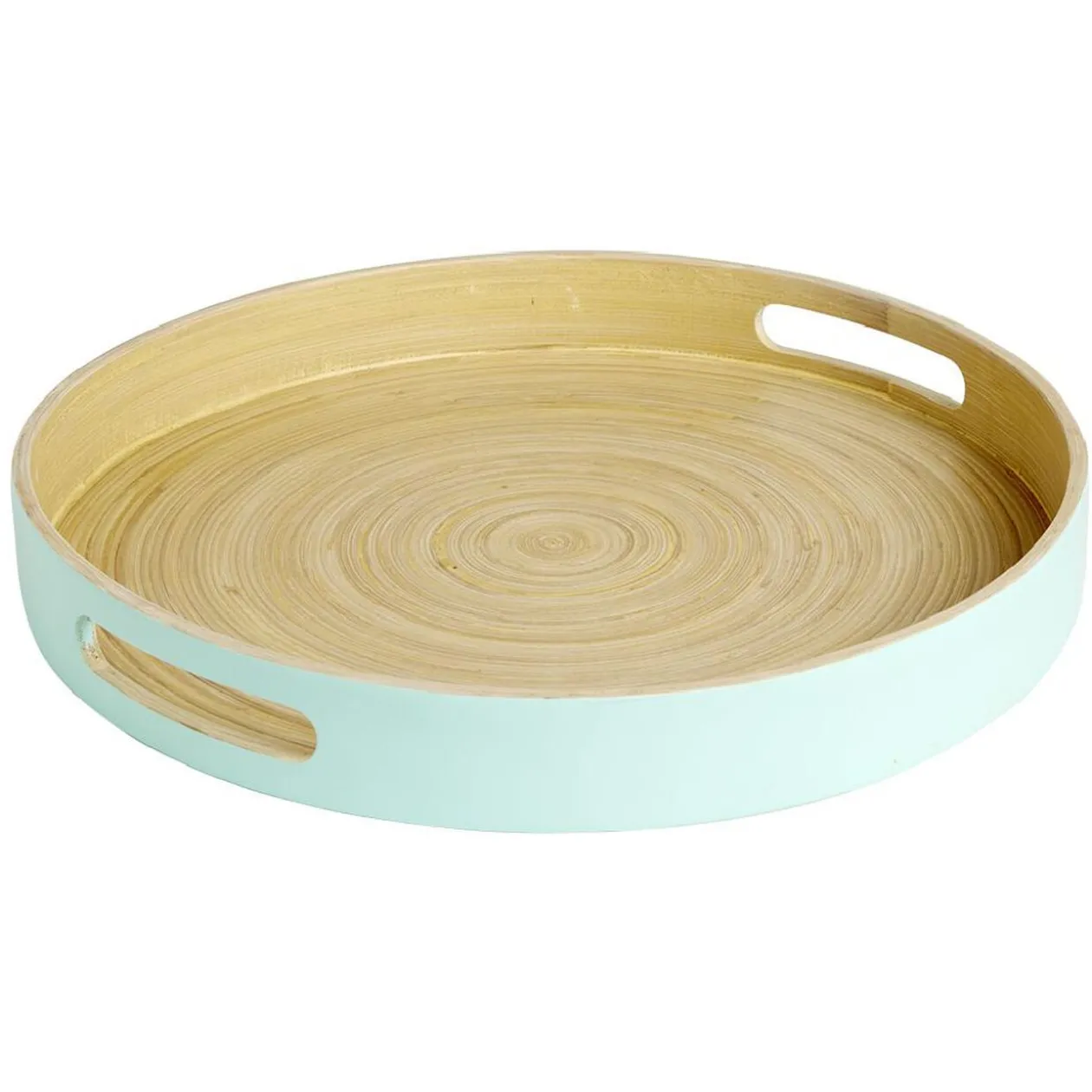 Plateau bambou contour coloré 35x35xH5cm