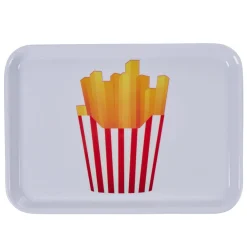 Plateau blanc rectangulaire style fast food cornet de frites