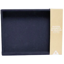 Plateau décoratif en velours bleu