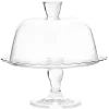 Plateau de présentation sur pied avec cloche Ø26cm verre transparent