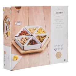 Plateau de service avec 6 coupelles triangles