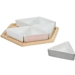 Plateau de service avec 6 coupelles triangles