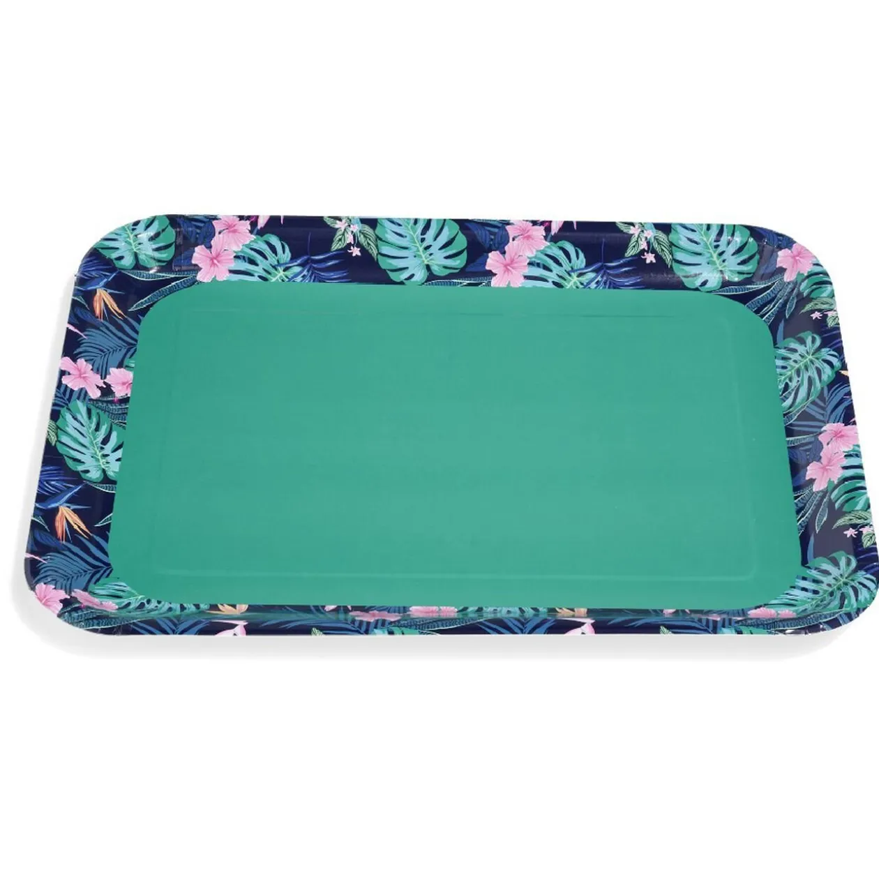 Plateau de service en carton motif tropical x 5