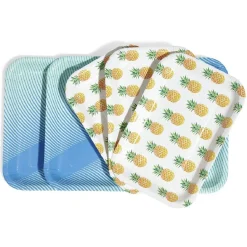 Plateau de service en carton style tropical x 5