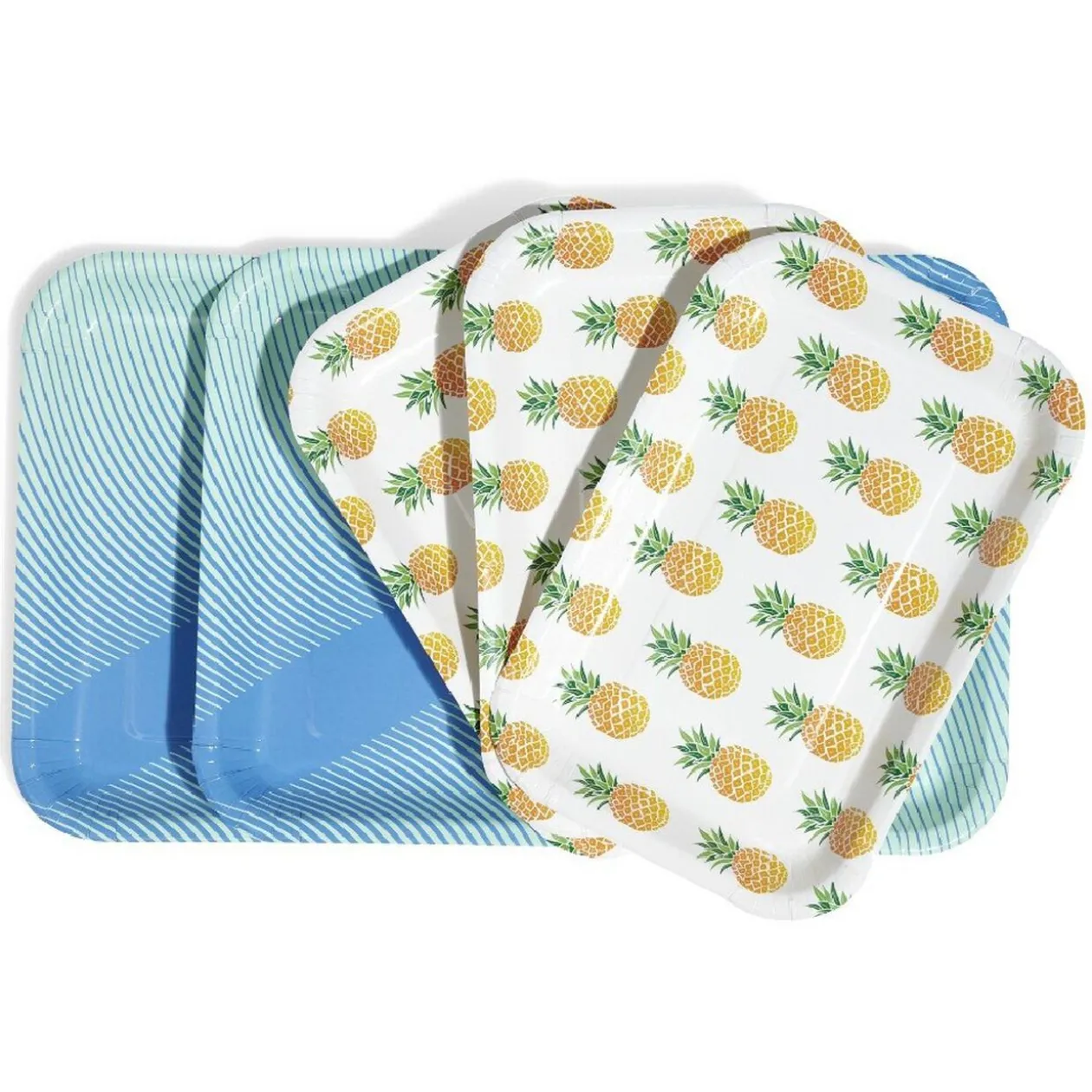 Plateau de service en carton style tropical x 5