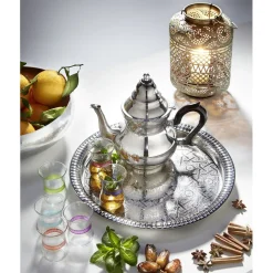 Plateau marocain argenté inox