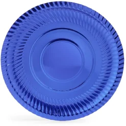 Plateau présentation carton bleu métallisé x3