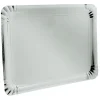 Plateau rectangulaire en carton argenté x 3