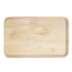 Plateau rectangulaire mélaminé effet bois naturel 19x30cm