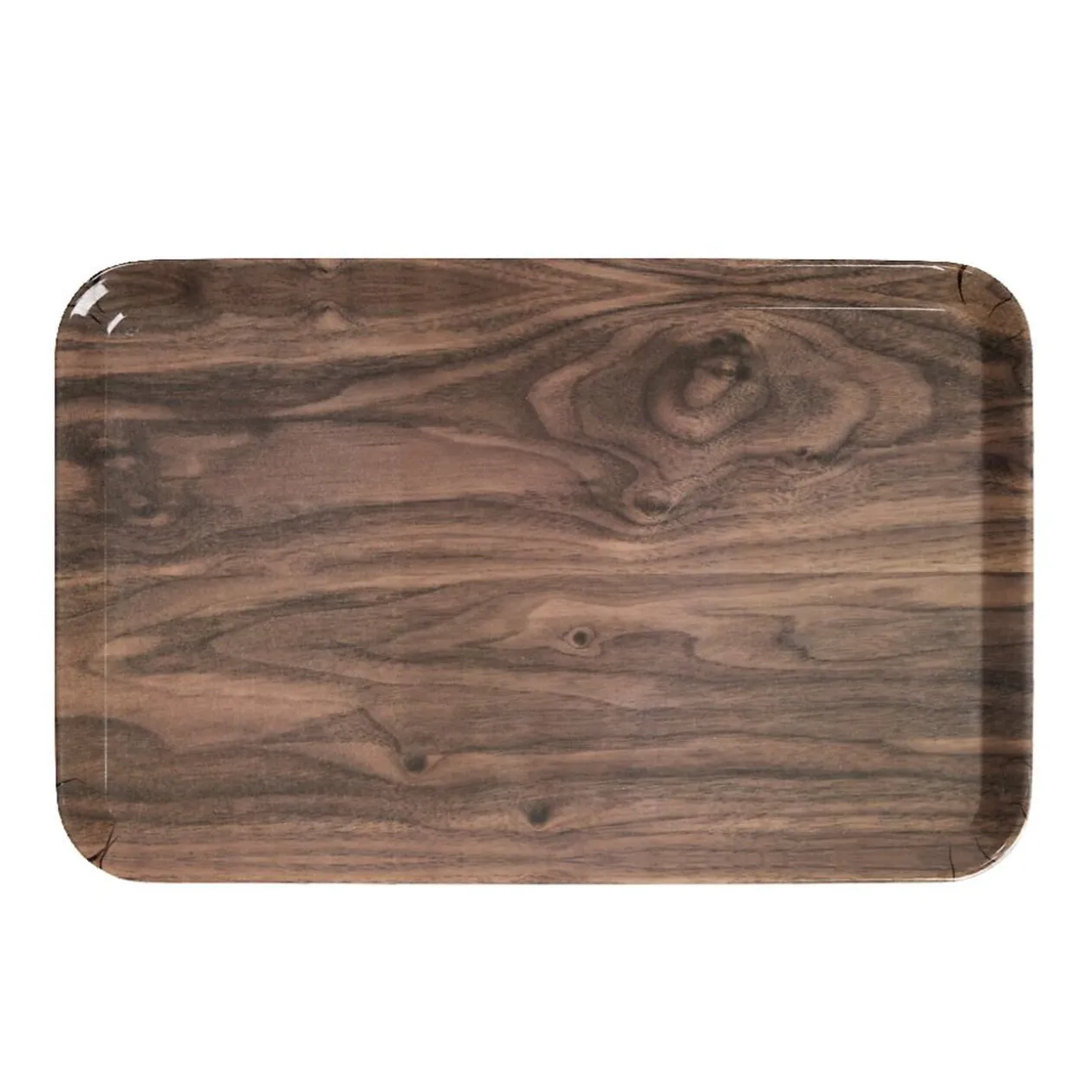 Plateau rectangulaire mélaminé effet bois naturel 19x30cm