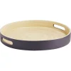 Plateau rond en bambou coloré Ø35 cm