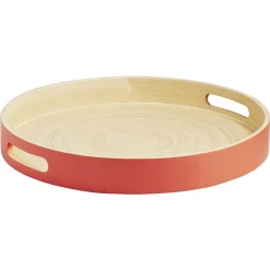 Plateau rond en bambou coloré Ø35 cm