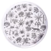 Plateau rond mélaminé motif savane blanc et noir Ø34,5xH5cm