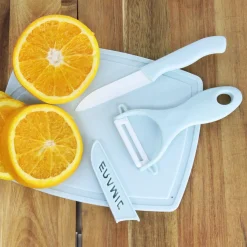 Éplucheur et couteau avec protection inscription ajourée Ceramic