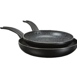 Poêle noire à induction effet pierre x2