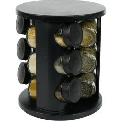 Porte épice rotatif avec 9 pots métal Ø17xH20cm