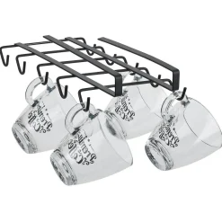 Porte-mugs avec 10 crochets en métal noir - L28xl.14xH.5.5cm