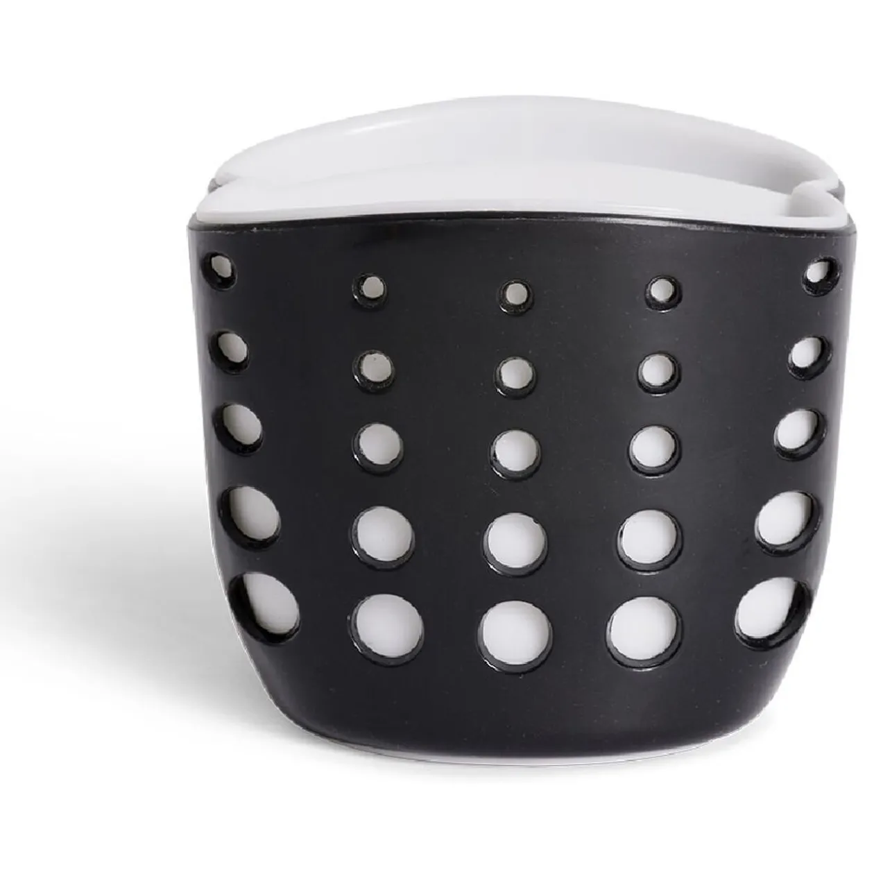 Porte-éponge en plastique noir - 9,5x9,5xH8,3cm