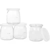 Pot de yaourt en verre blanc transparent x4