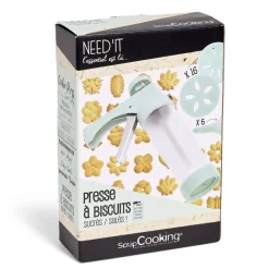 Presse à biscuits sucrés/salés 16 disques et 6 douilles