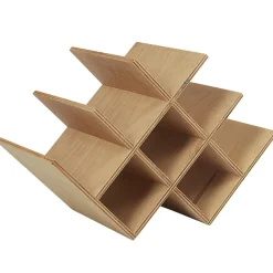 Range bouteilles 8 compartiments bois naturel