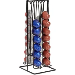 Range capsules de café en métal noir