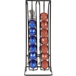 Range capsules de café en métal noir