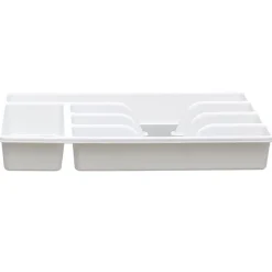 Range couvert blanc fond silicone gris 5 compartiments