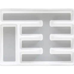 Range couvert blanc fond silicone gris 5 compartiments