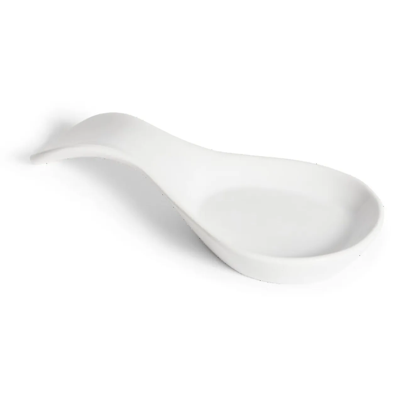 Repose cuillère en dolomite blanc 21,6x10x2,9cm