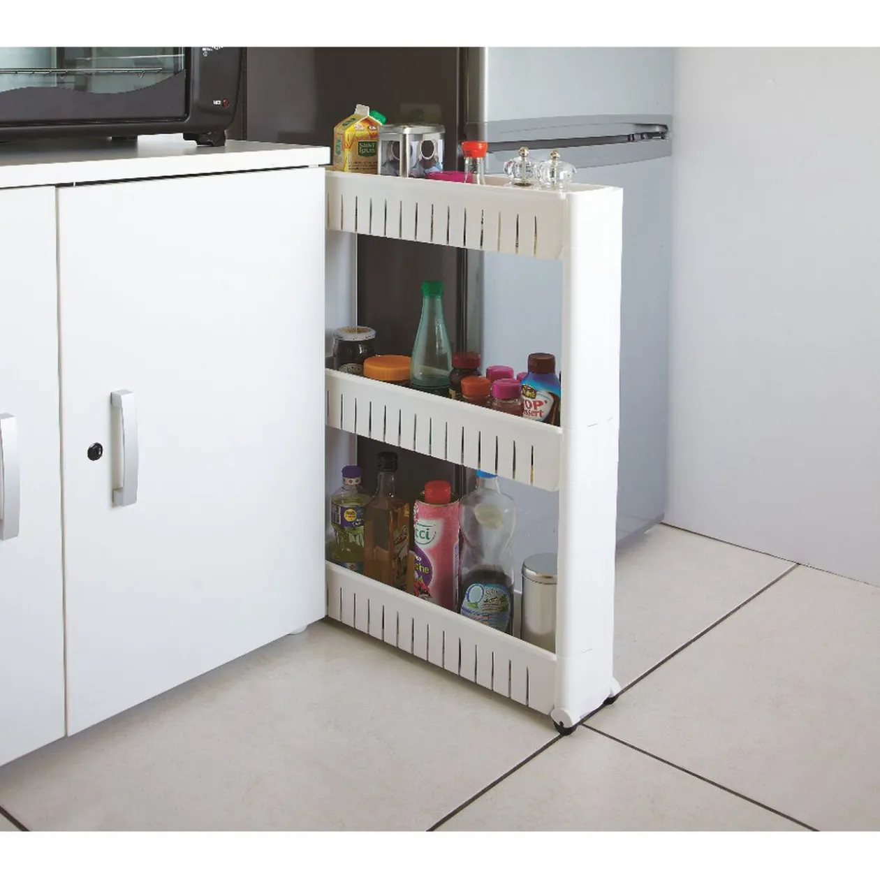 Resserre de cuisine blanc 3 niveaux